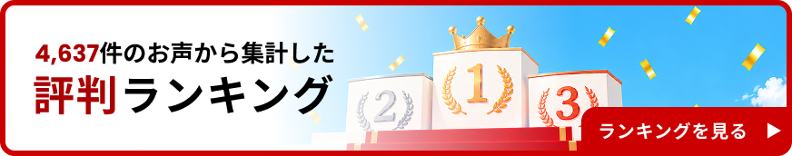 4,637件のお声から集計した評判ランキング